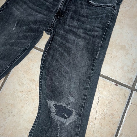 Hollister Mens Advance Stretch Ripped Black Distressed Skinny Jeans, 30x32 - Picture 7 of 8